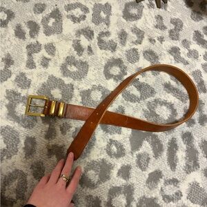GAP Tan Leather Belt with Gold Buckle